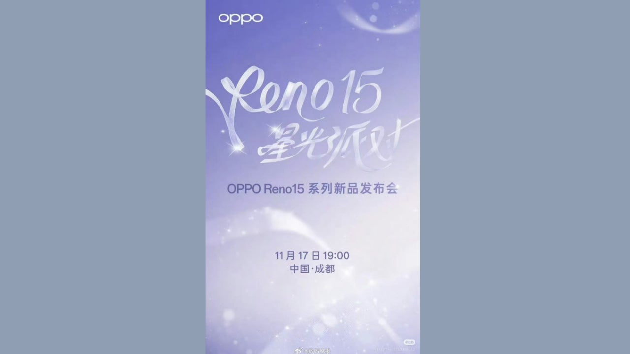 Este el cartel del lanzamiento de la serie OPPO Reno15 filtrado en Weibo