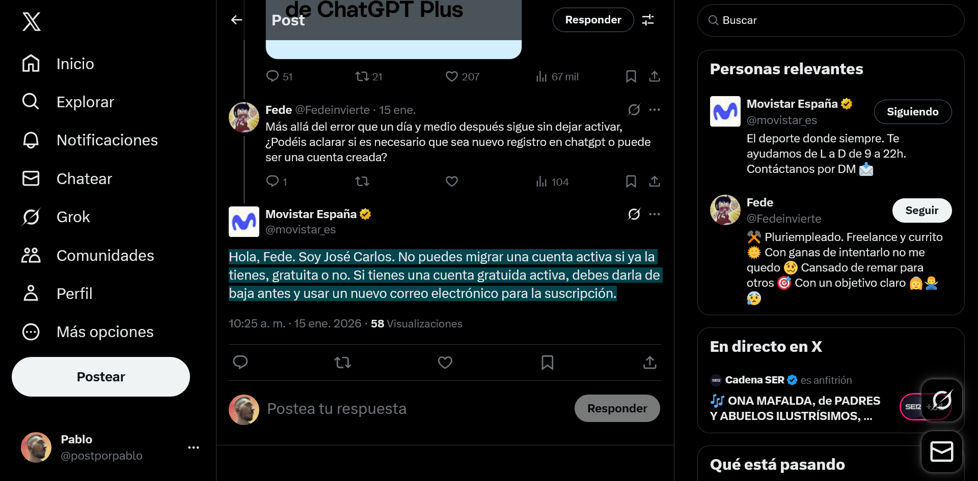 Tienes que registrarte en ChatGPT con otro correo, para crear una nueva cuenta