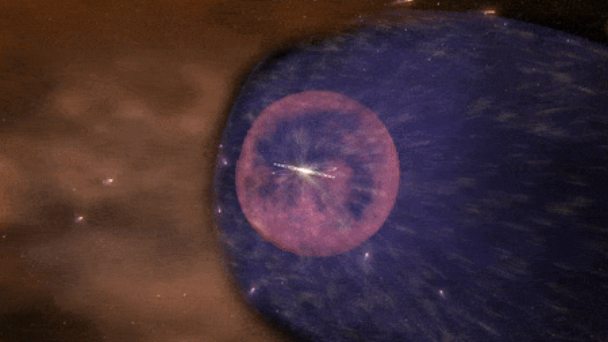 Recreación de la helioesfera protegiendo de rayos cósmicos (Créditos: NASA)