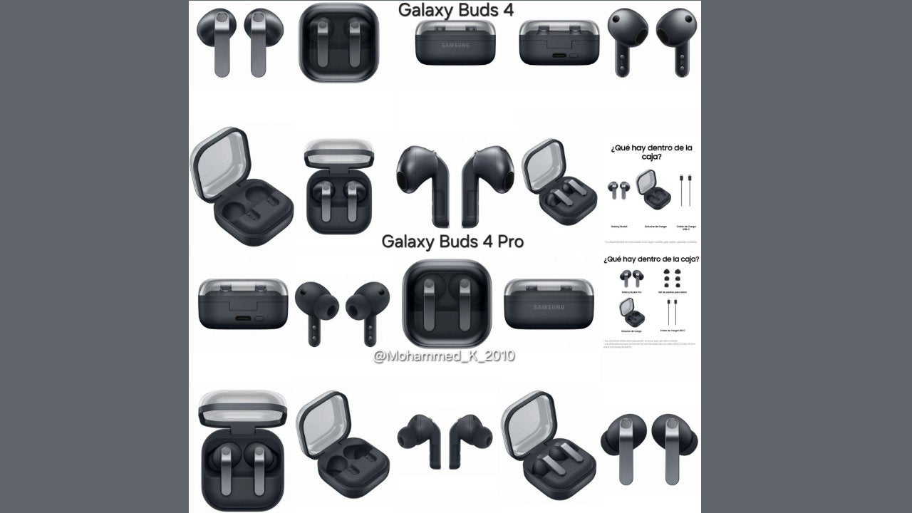 Nuevas imágenes filtradas de los futuros Samsung Galaxy Buds4 y Galaxy Buds4 Pro