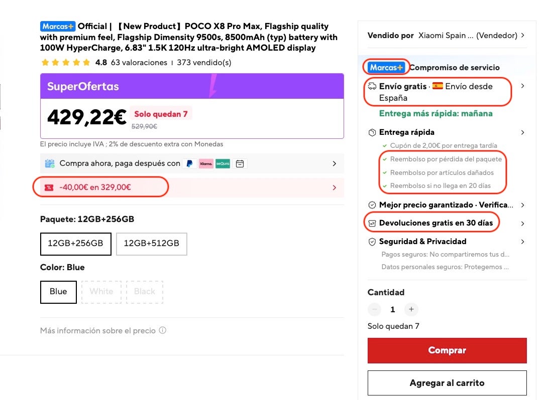 Fíjate en todos estos datos en la ficha del producto para elegir el vendedor adecuado que te dé garantías