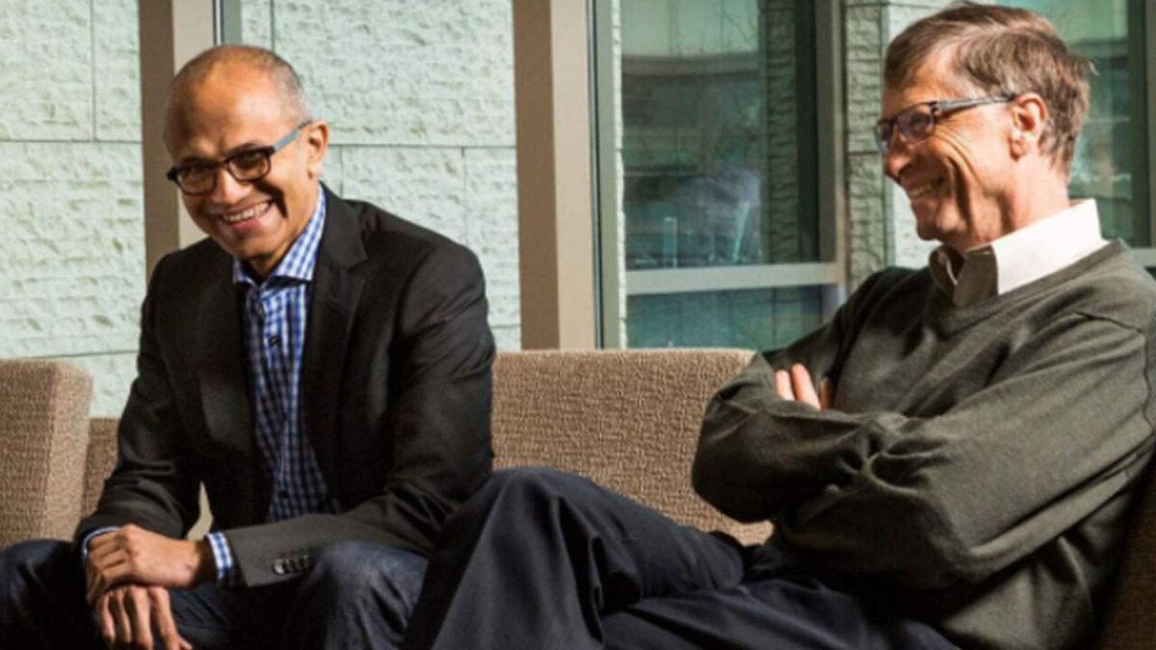 Bill Gates y Satya Nadella, CEO actual de Microsoft
