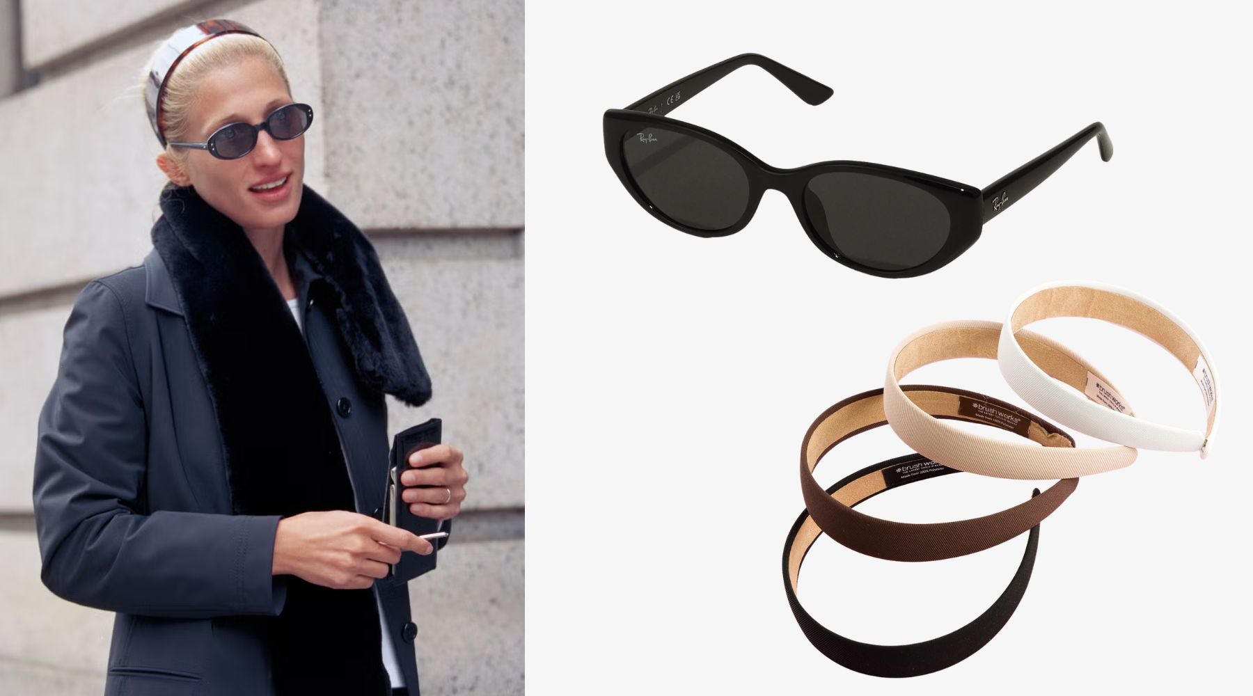 Gafas ovaladas de Ray-Ban (134,95 €) y diademas clásicas de Brushworks (9,95 €) | Getty Images y Zalando