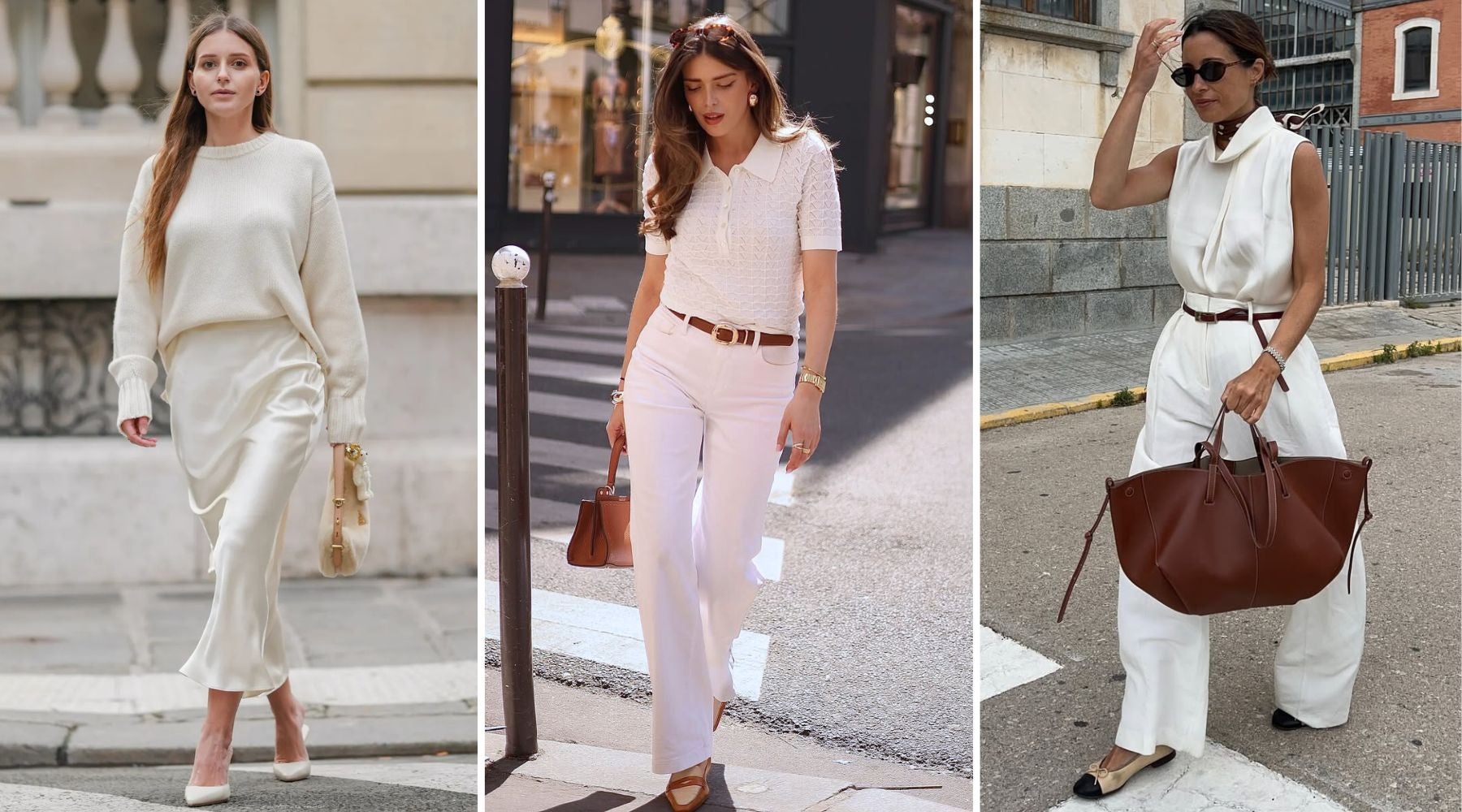 Cloud Dancer funciona igual de bien en total look que combinado con otros colores | Getty Images, @heloise.guillet y @marvaldel