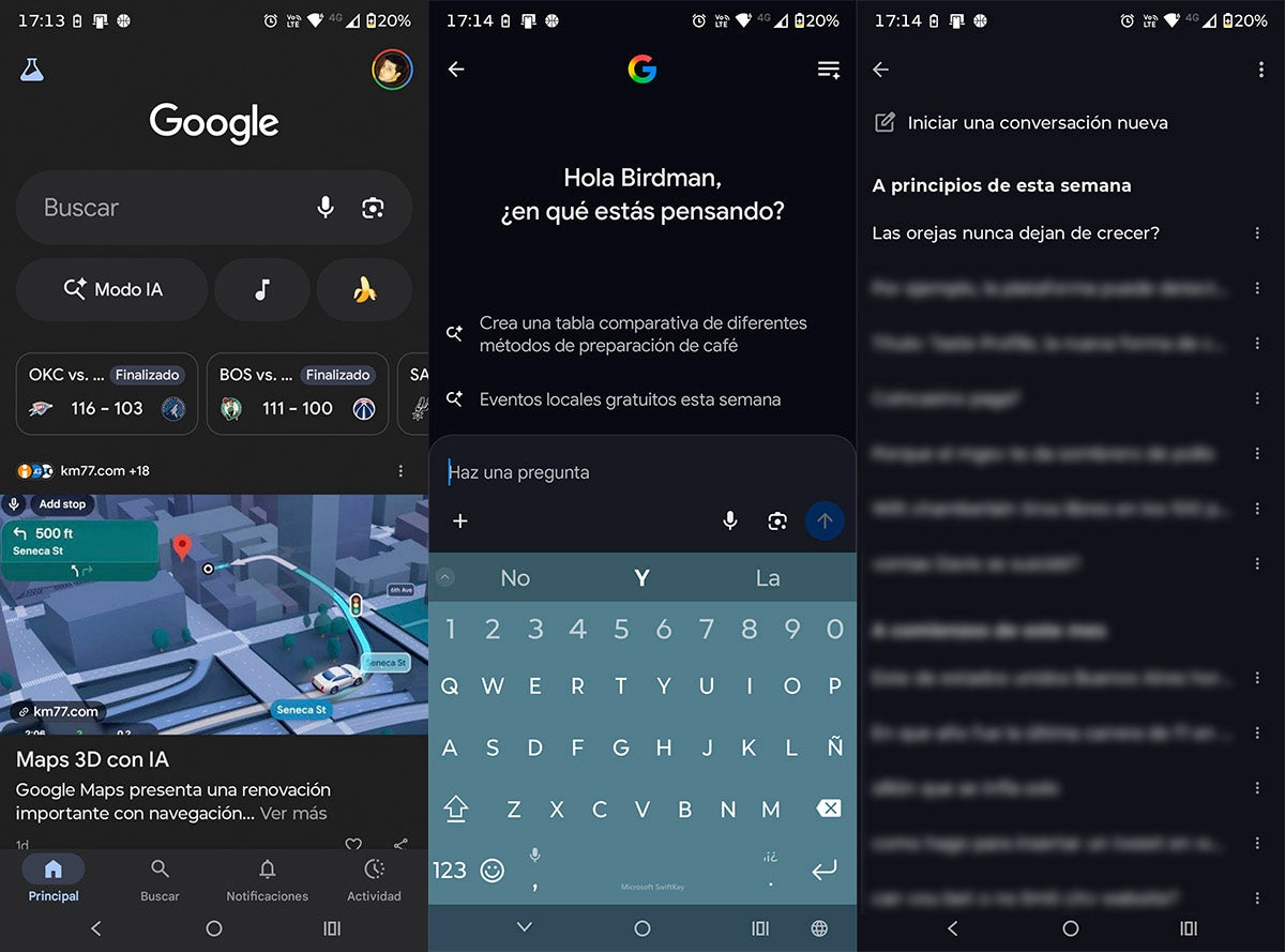 El acceso al historial dentro del Modo IA de Google está siendo desplegado de forma progresiva en Android