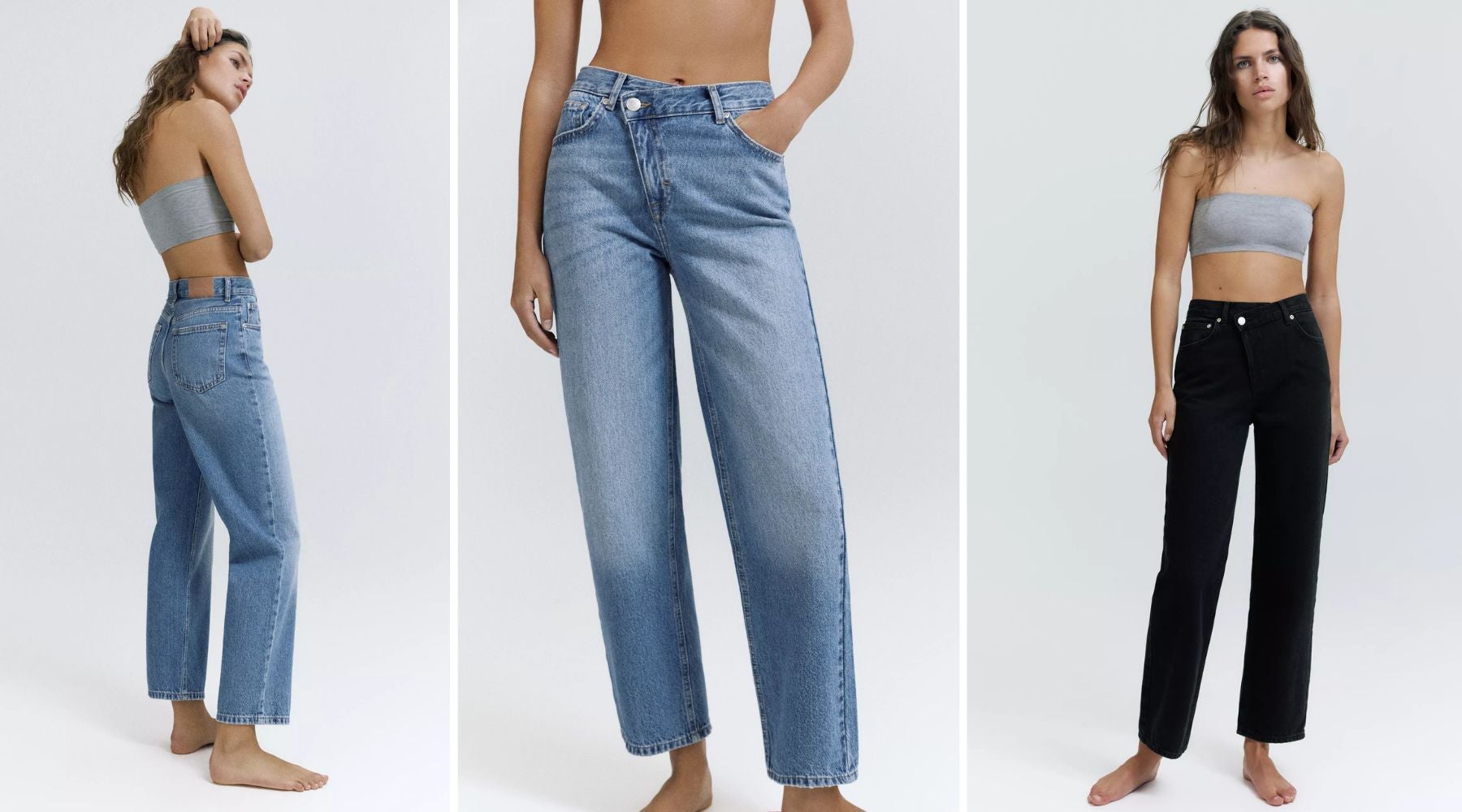 Jeans rectos cintura cruzada (29,99 €) | Pull & Bear