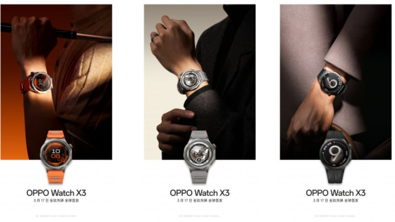 El nuevo OPPO Watch X3 llegará en tres tonalidades diferentes