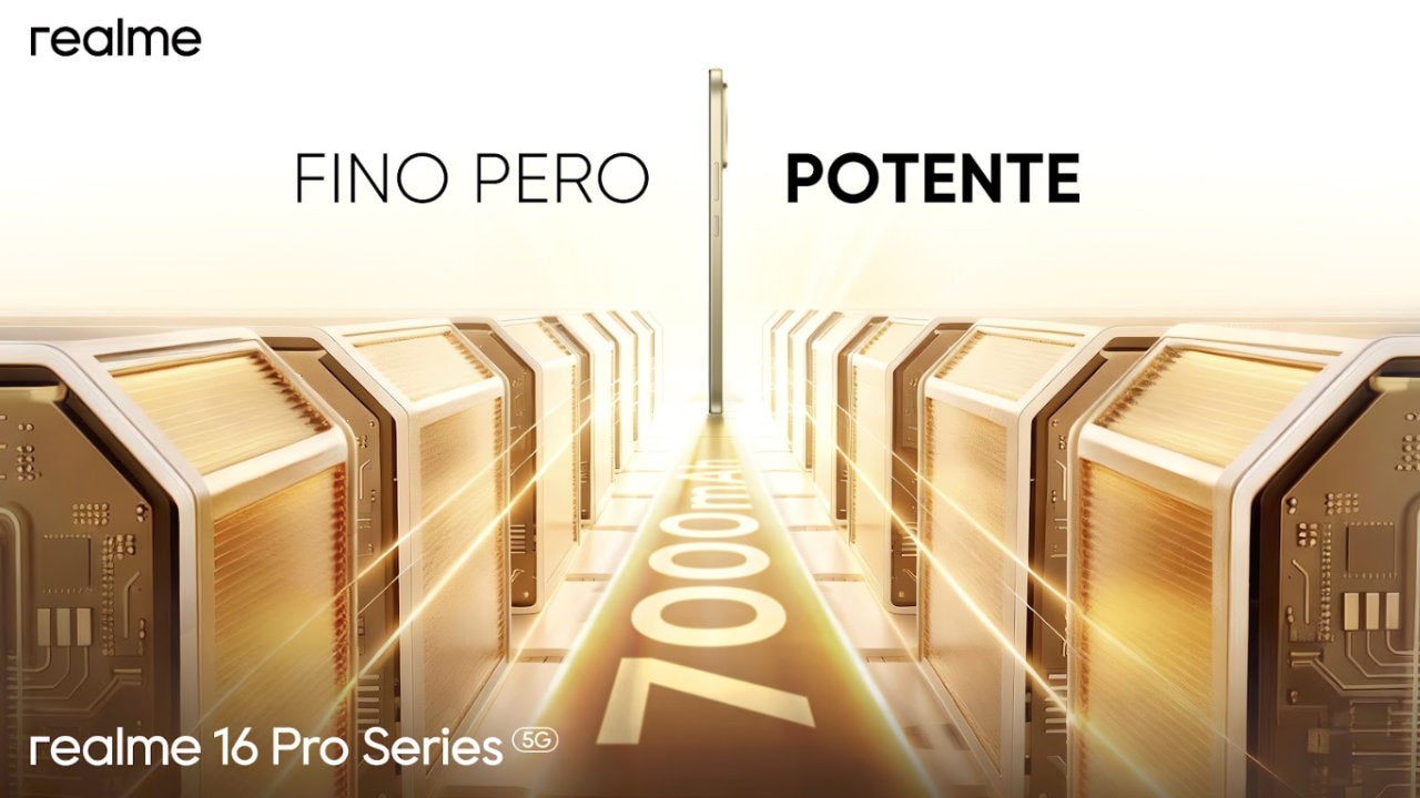 El realme 16 Pro+ tiene un grosor de solo 8,49 mm y monta una batería inmensa de 7.000 mAh