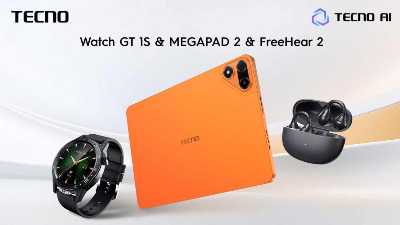 El Tecno Watch GT 1S, la Tecno MEGAPAD 2 y los Tecno FreeHear 2 son compatibes con Tecno AI, el conjunto de funciones de IA de la marca