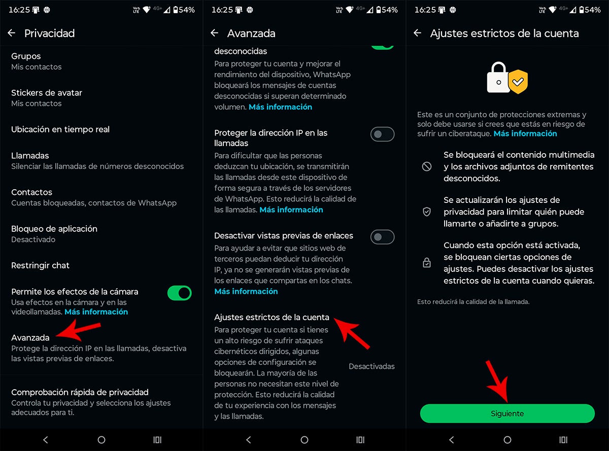 WhatsApp activa todas las funciones de seguridad cuando se habilita esta herramienta