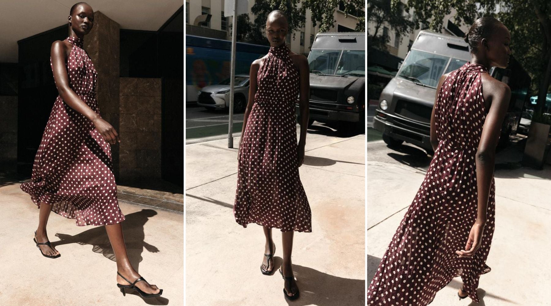 Vestido midi de lunares (35,95 €) | Zara