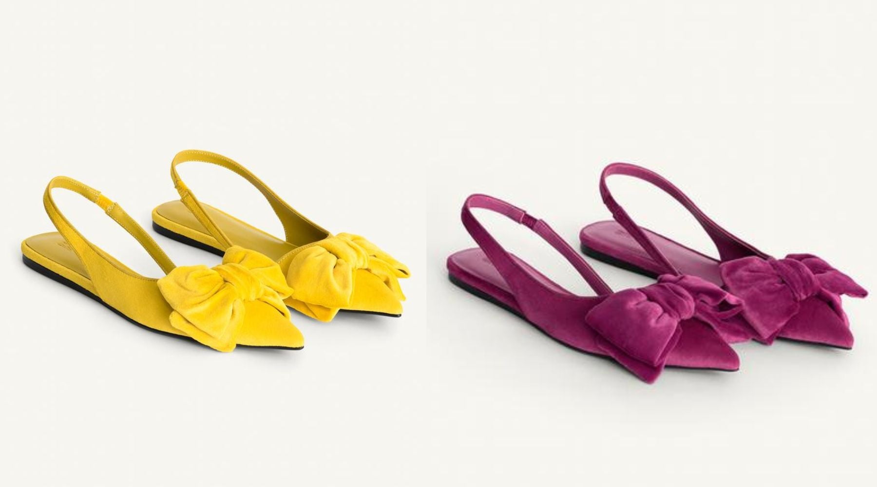 Zapato destalonado maxi lazo limited edition (69,95 €) en amarillo y fucsia | Zara