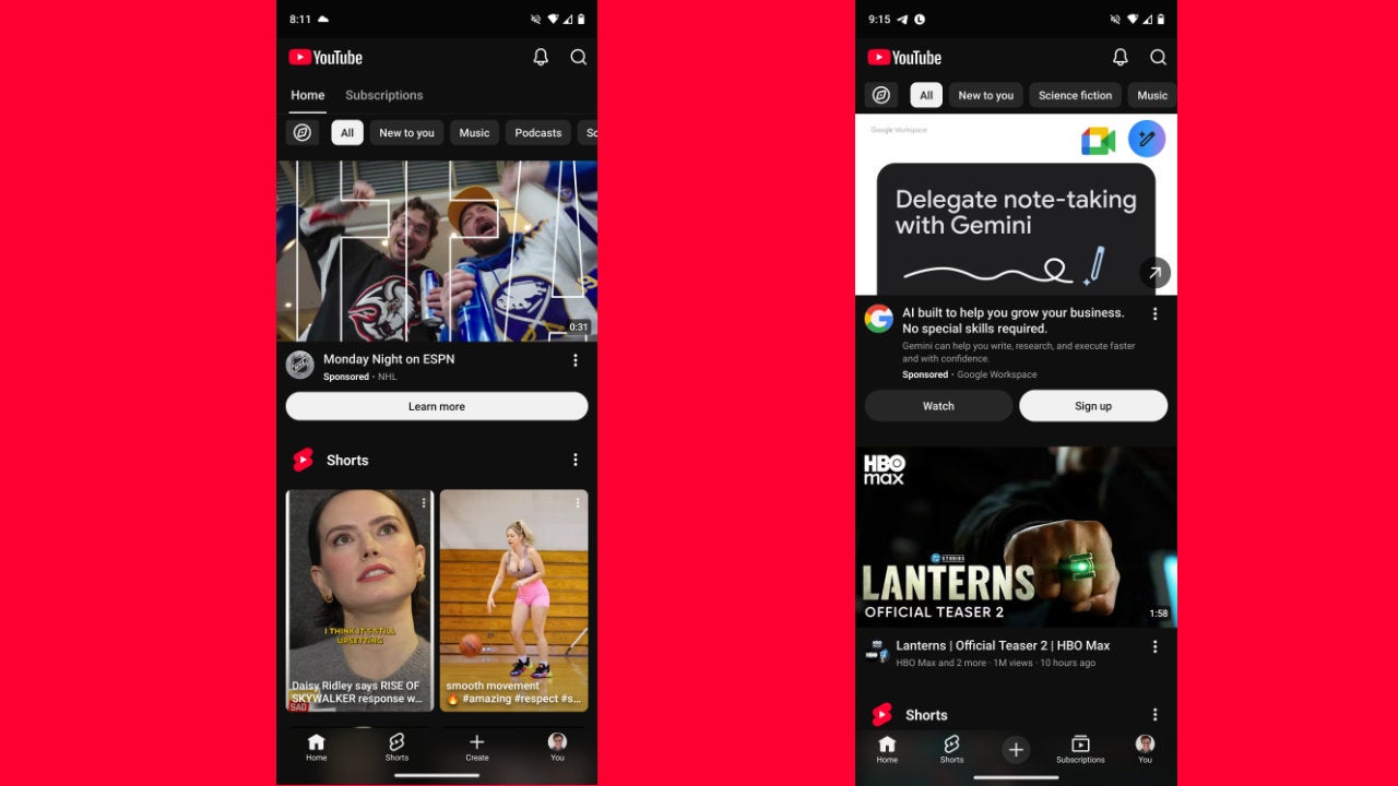 YouTube está probando una nueva barra inferior para su app sin la ...