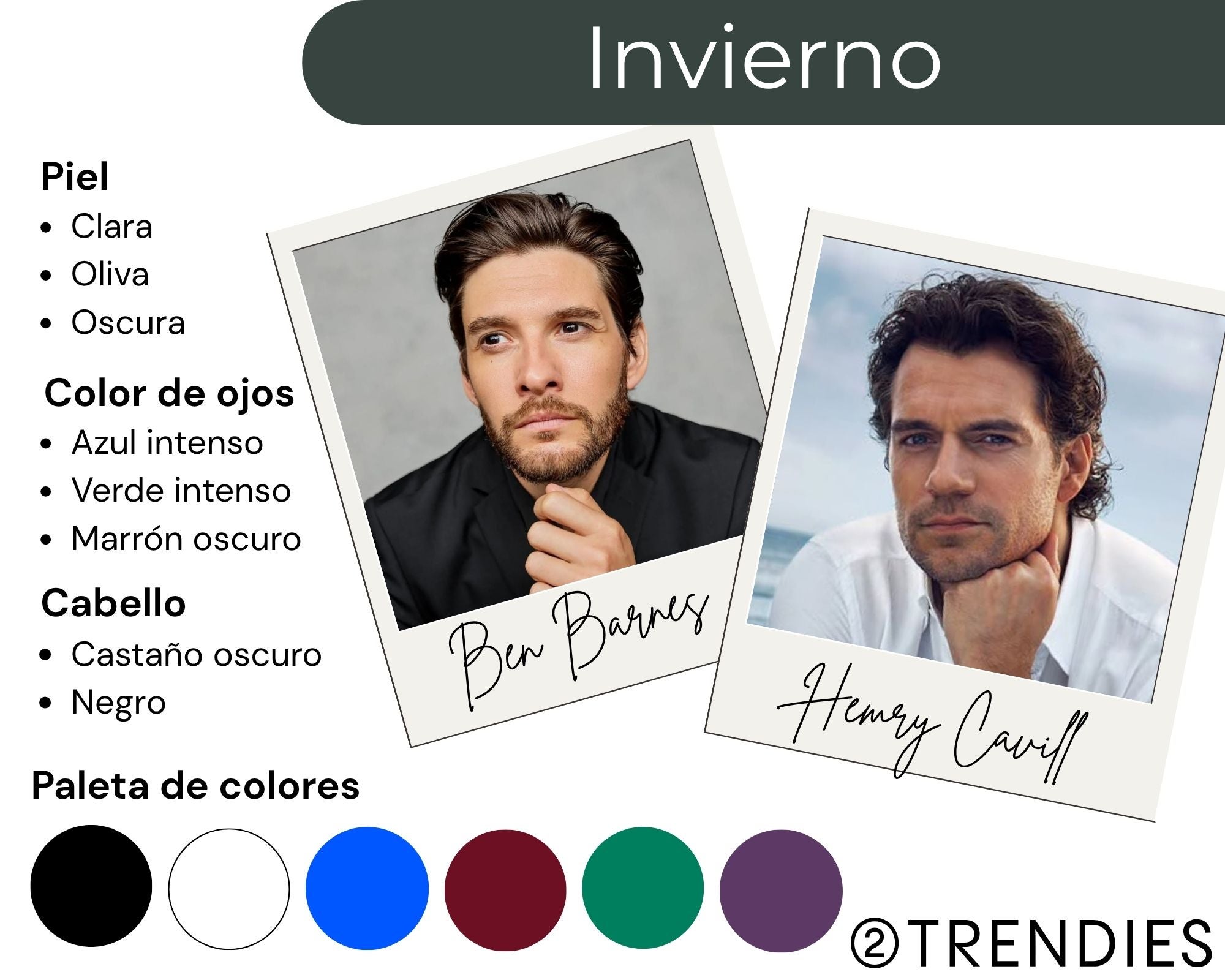 Esquema de colorimetría Invierno.