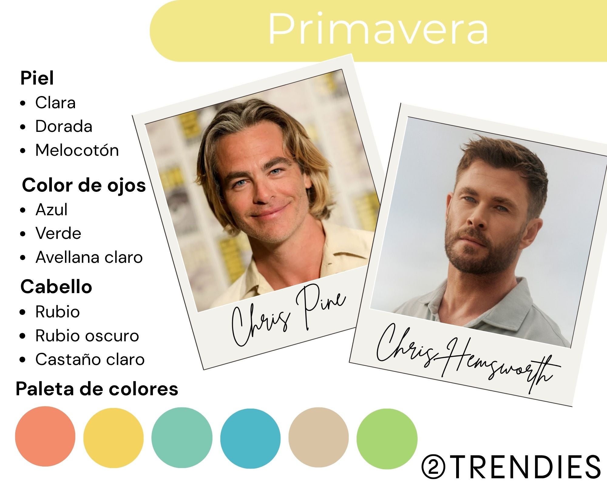 Esquema de colorimetría Primavera.