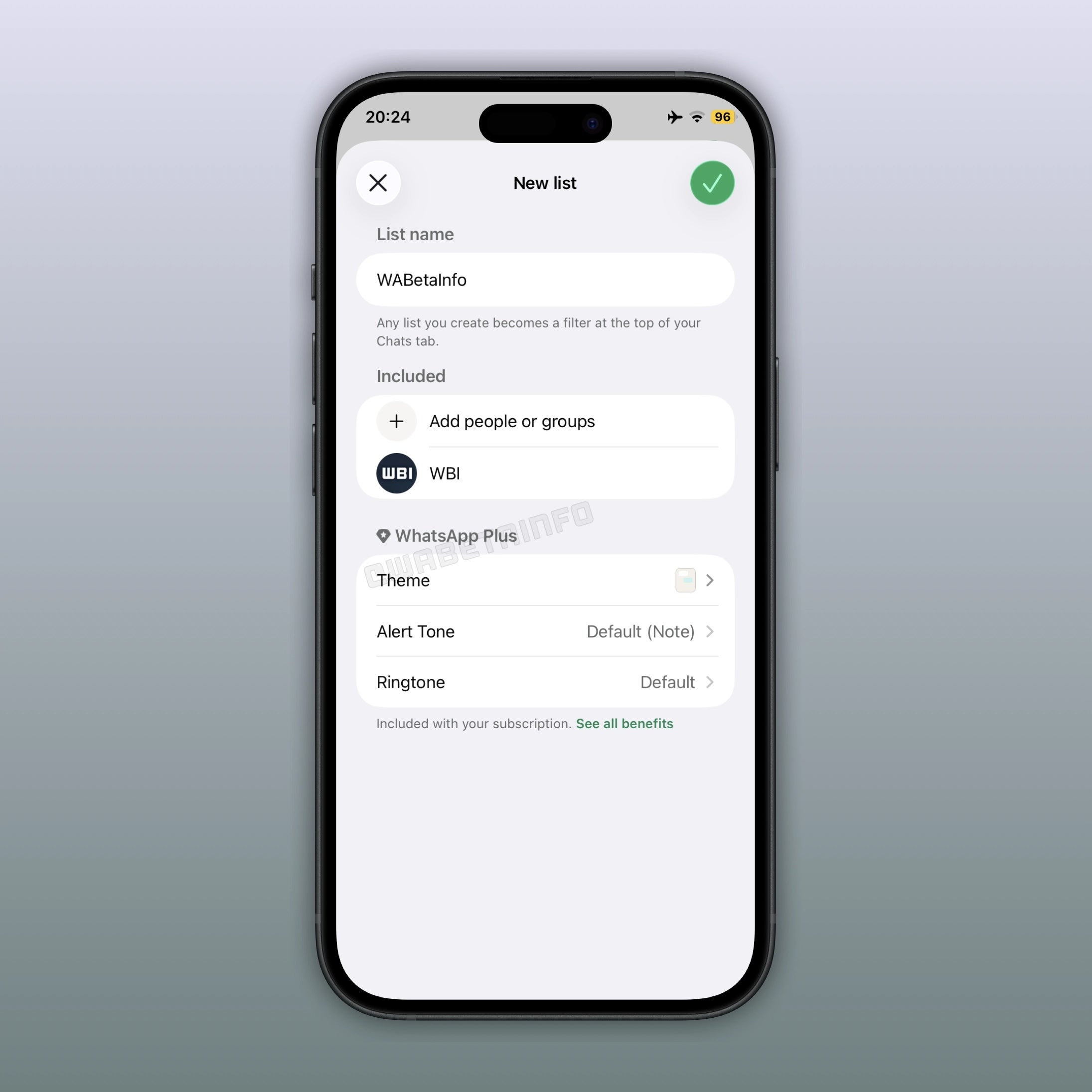 Estas son las opciones de las listas que añade WhatsApp Plus / Crédito: WaBetaInfo