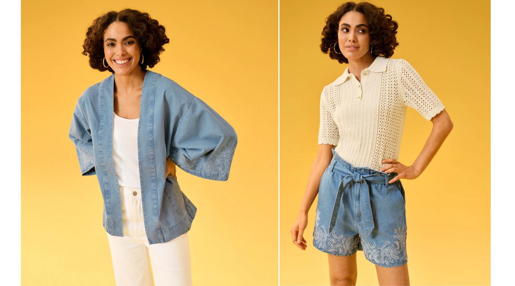 El kimono y los shorts pueden llevarse juntos como conjunto o combinarse por separado con otras prendas del armario | C&A
