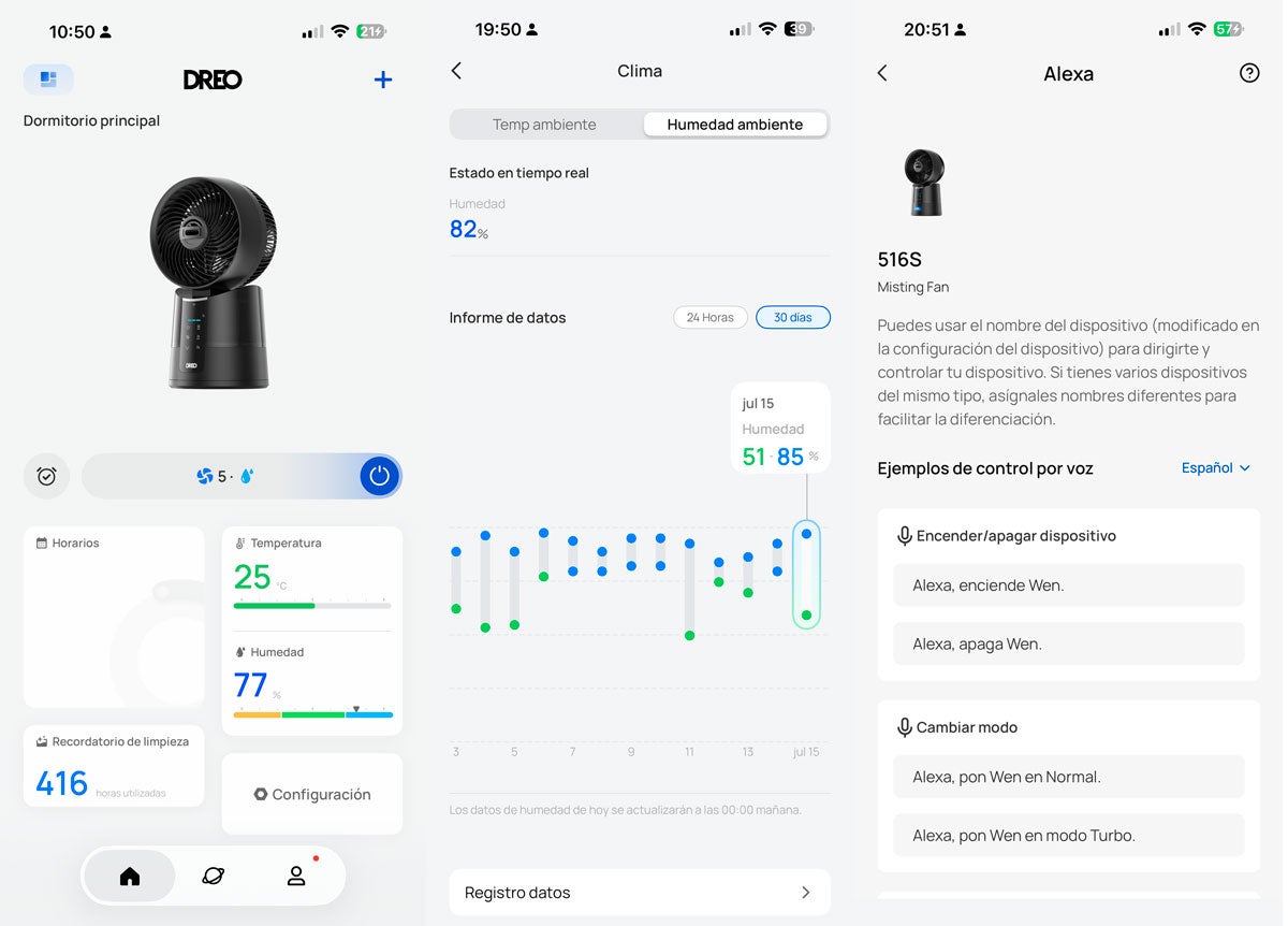 El ventilador es muy fácil de gestionar mediante su app oficial