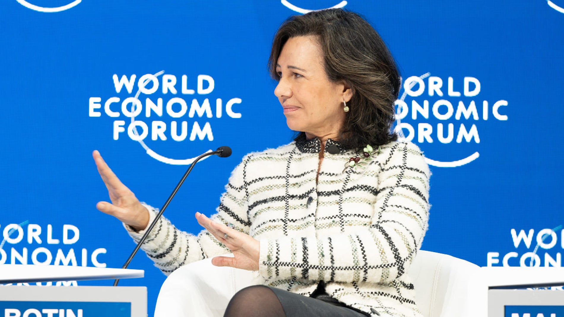 Ana Botín durante una intervención en el Foro Económico Mundial de Davos