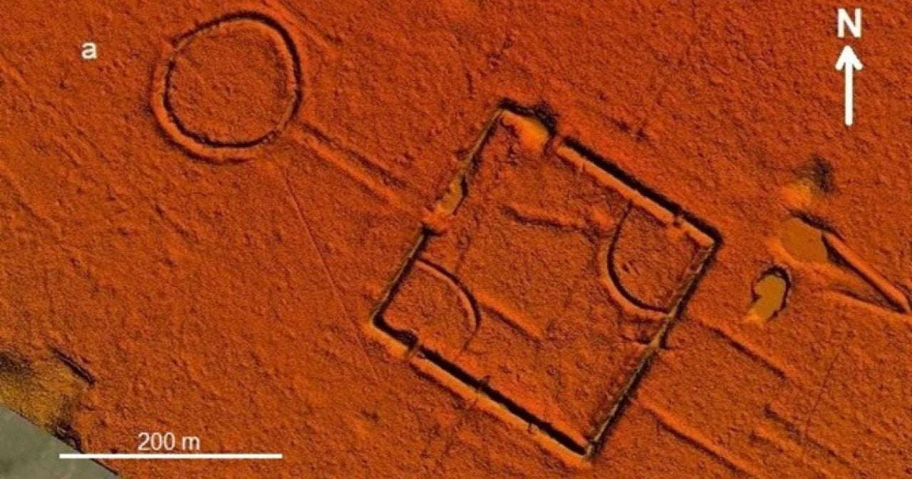 Imagen LiDAR del yacimiento arqueológico Fazenda Atlântica en Acre, Brasil