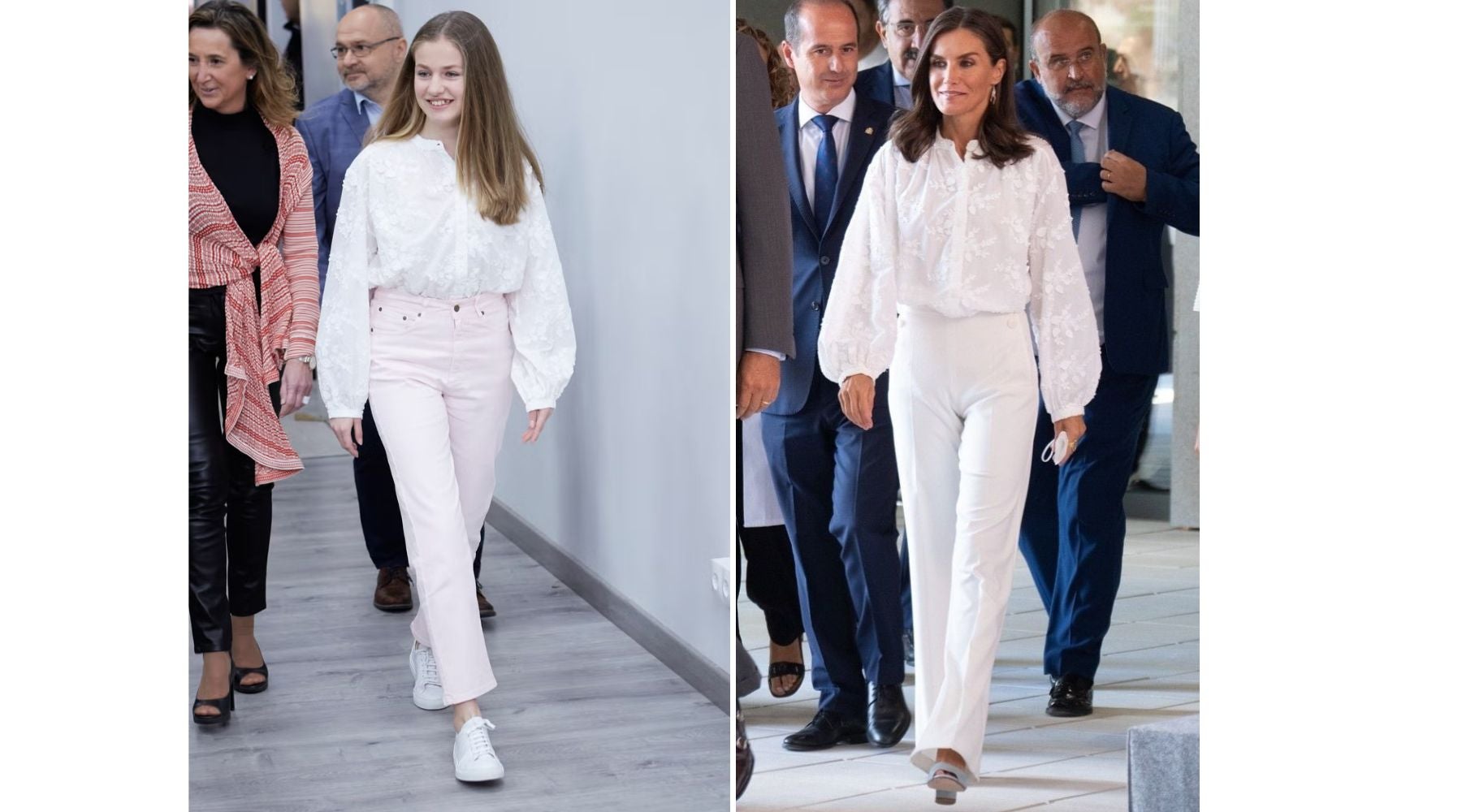 Leonor y Letizia lucieron en 2022 la misma blusa blanca de & Other Stories, adaptándola cada una a su estilo | GTRES