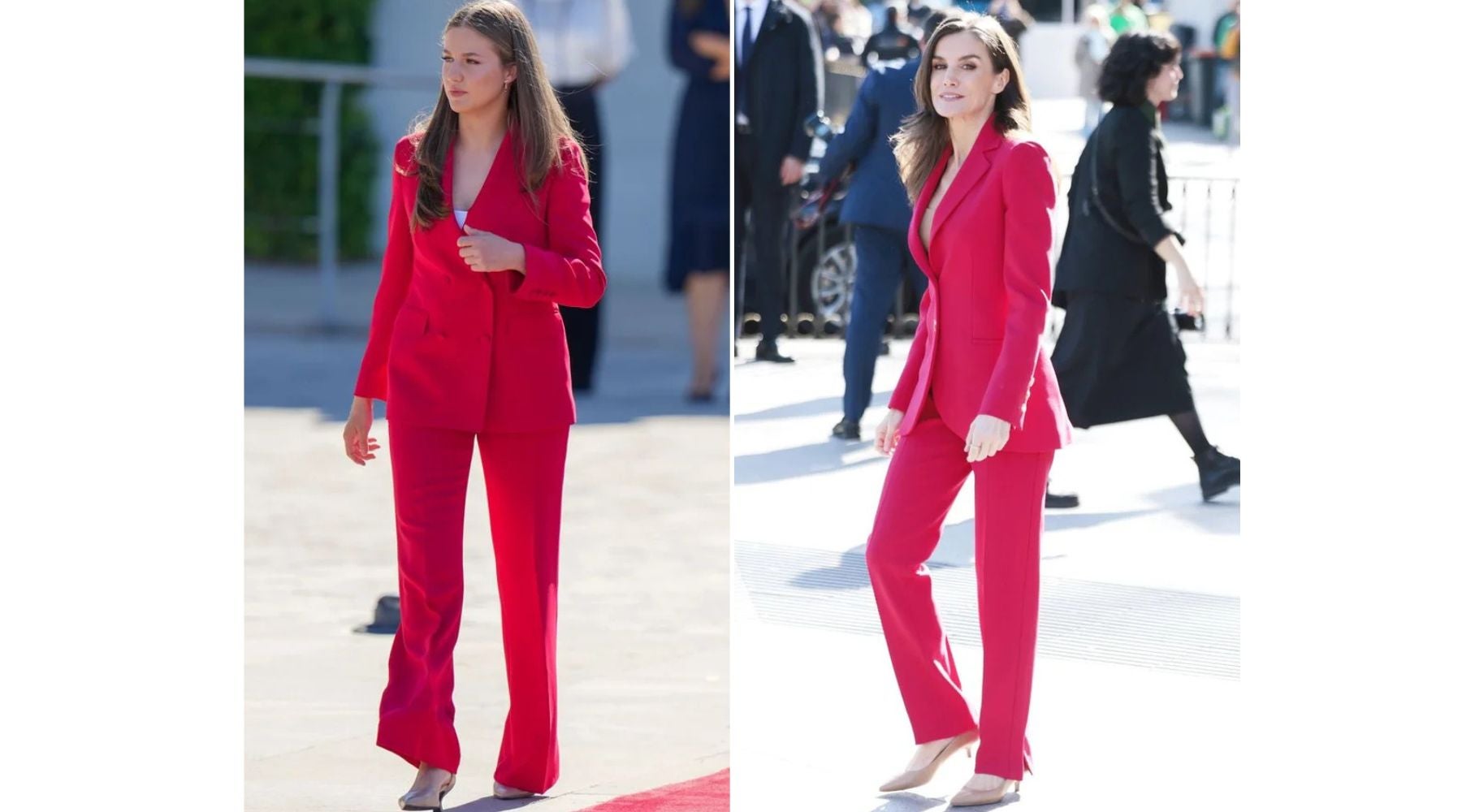 Leonor y Letizia coinciden en Carolina Herrera con dos trajes en tonos muy parecidos | GTRES