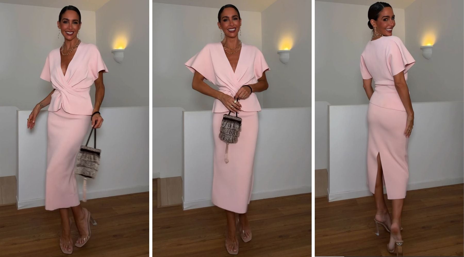 Rocío Osorno luce el conjunto rosa de Zara que recomienda para bautizos y comuniones | @rocioosorno