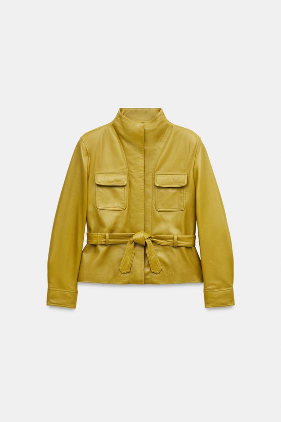 Cazadora cinturón piel ZW Collection (299 €) | Zara