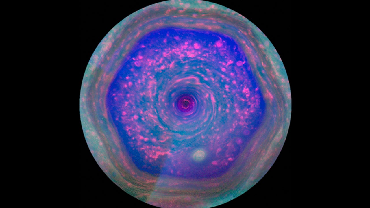 El hexágono (NASA/JPL-Caltech/SSI/Hampton University)