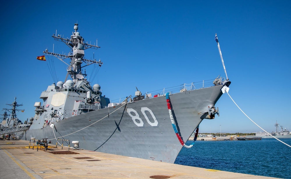 El destructor estadounidense USS Roosevelt en la base de Rota, el 4 de febrero de 2023. Foto de archivo: Danielle Baker / US Navy / DVIDS, dominio público. Uso informativo sin respaldo institucional.