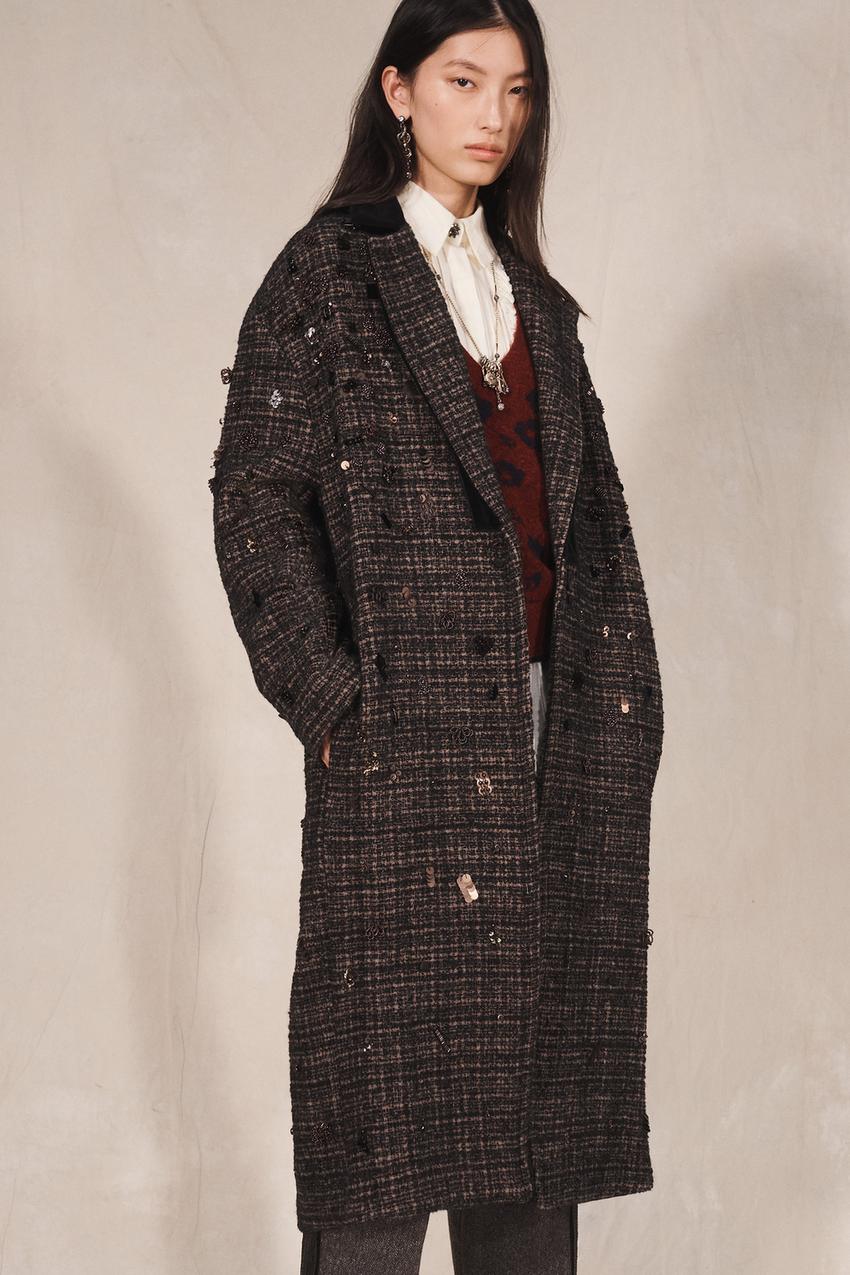 Abrigo bordado con abalorios Limited Edition (249 €) | Zara