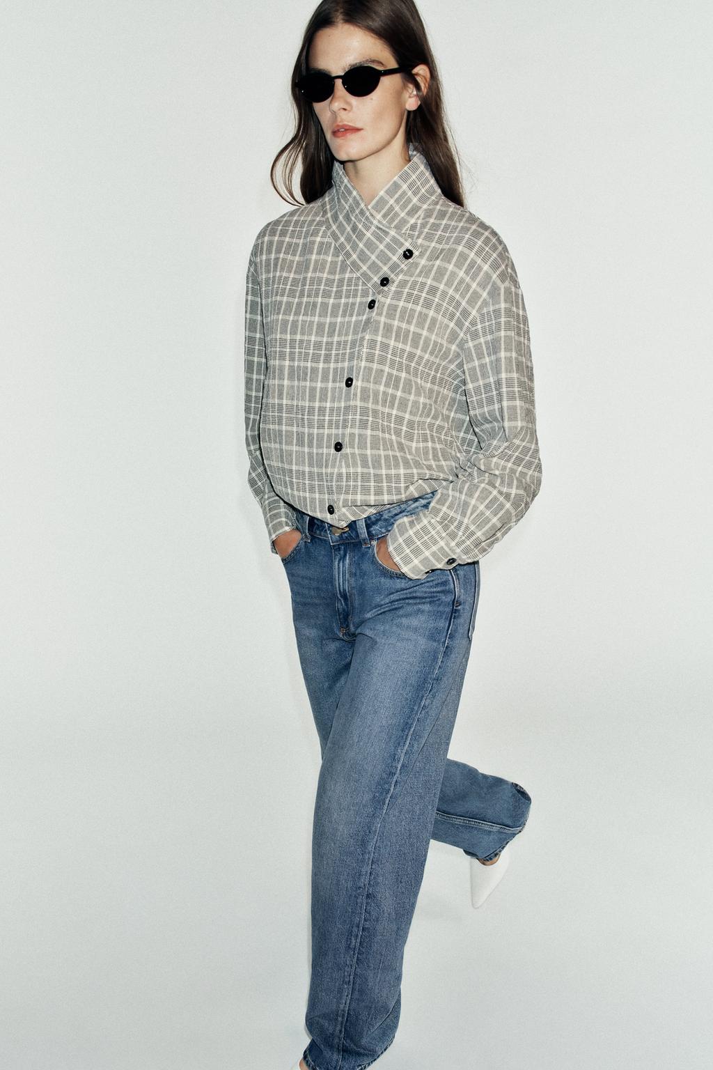 Camisa cruzada de cuadros (35,95 €) | Zara