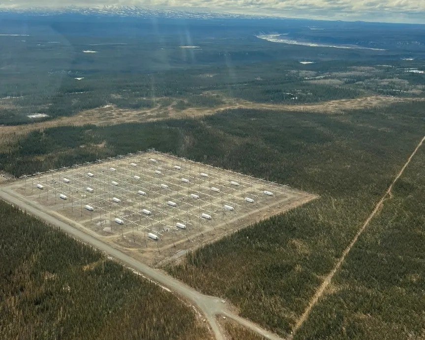 Vista aérea de la base HAARP de Alaska