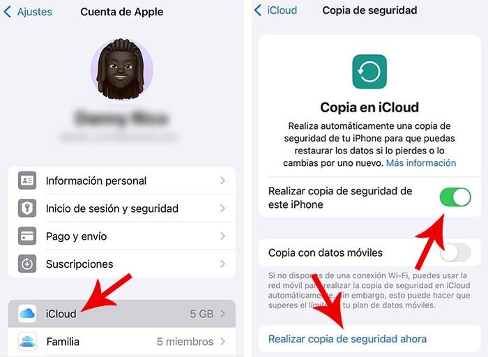 Puedes hacer una copia de seguridad con los datos móviles si no tienes acceso a una red WiFi