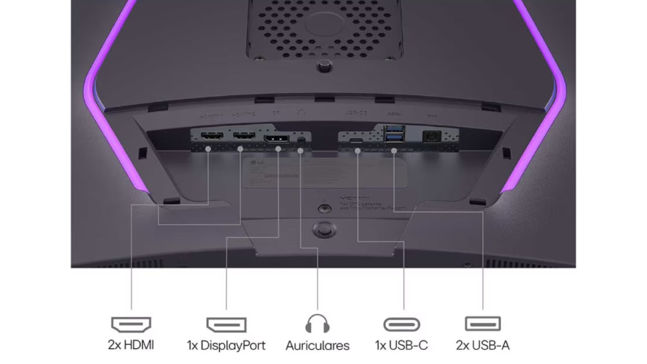 El monitor cuenta con todas las salidas necesarias para cualquier uso