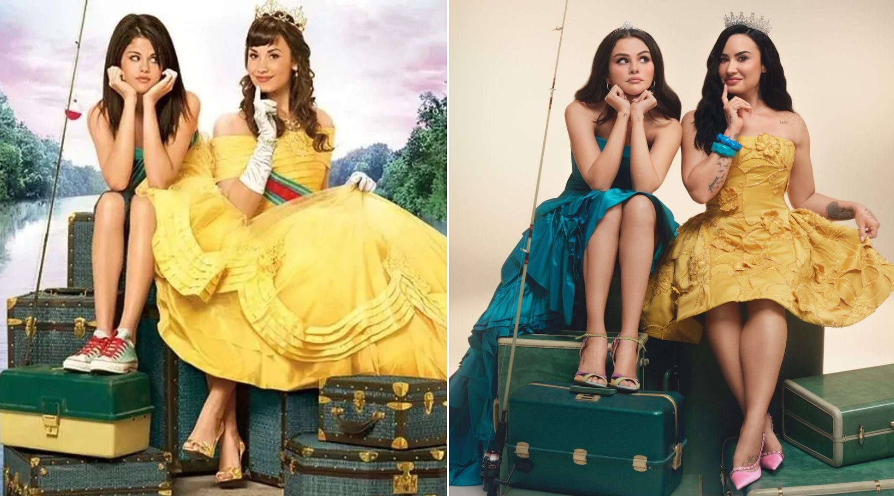 Selena Gomez y Demi Lovato en el cartel de la película de 2009 y en la campaña de Rare Beauty | Disney / Rare Beauty