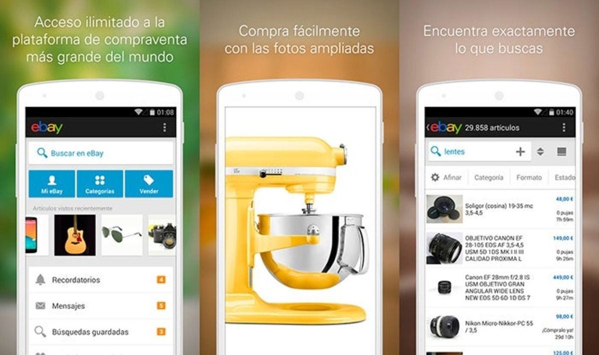 eBay se actualiza con una nueva interfaz y notificaciones activas
