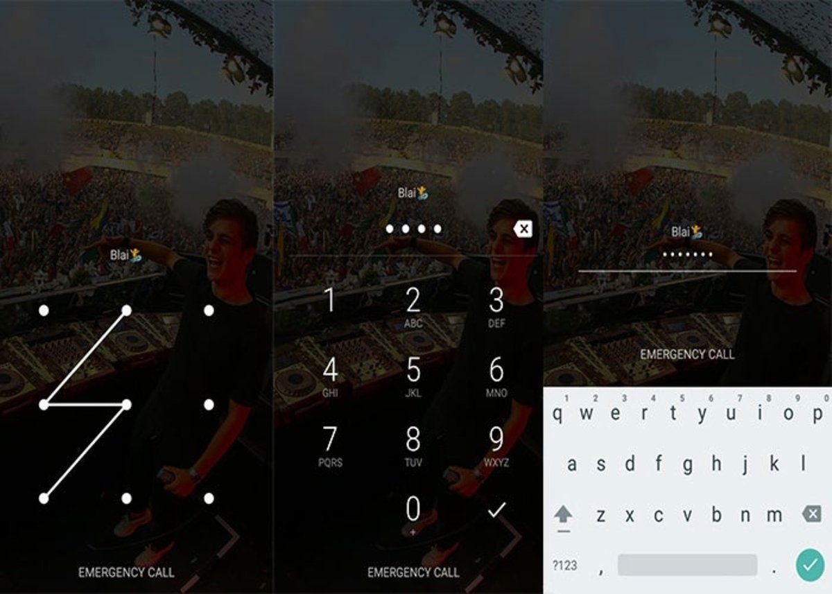 Diferentes seguridades pantalla bloqueo