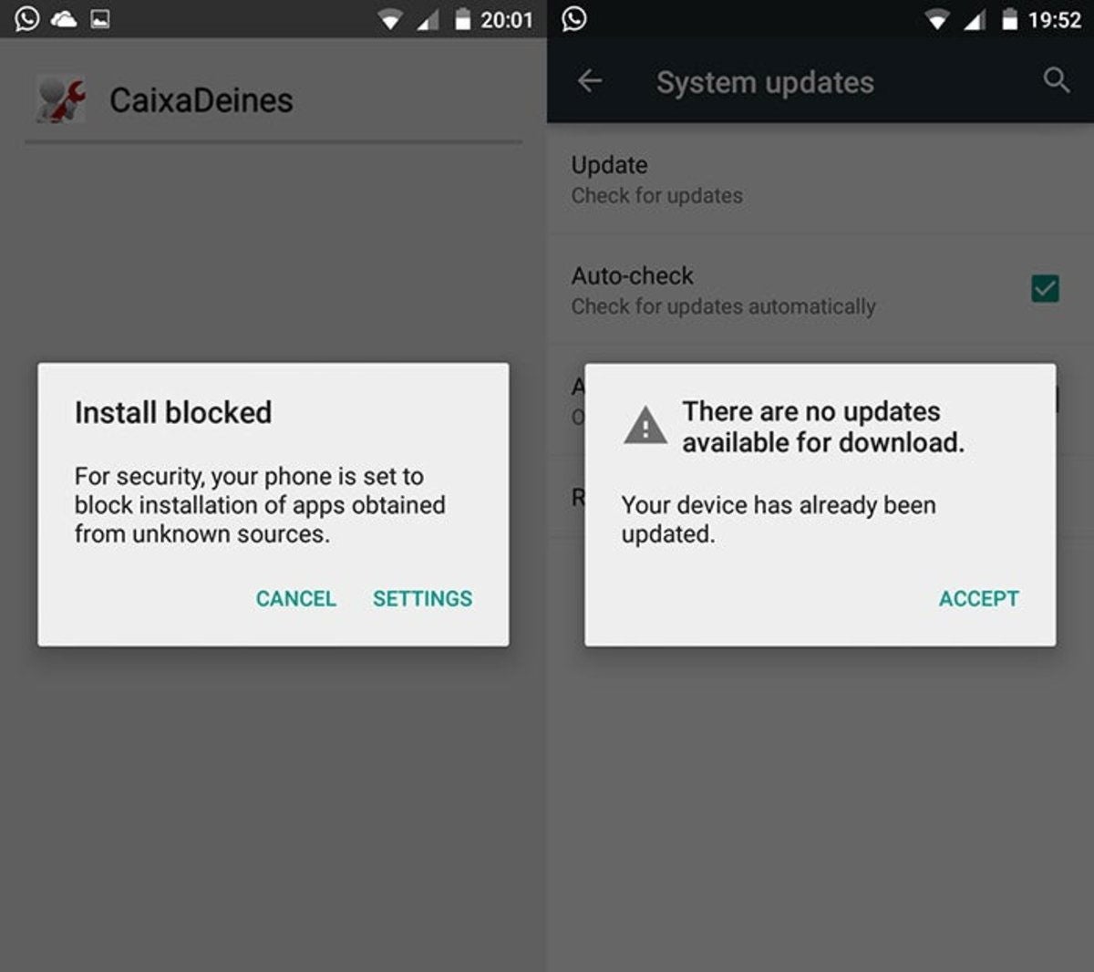 Origenes desconocidos y actualizaciones