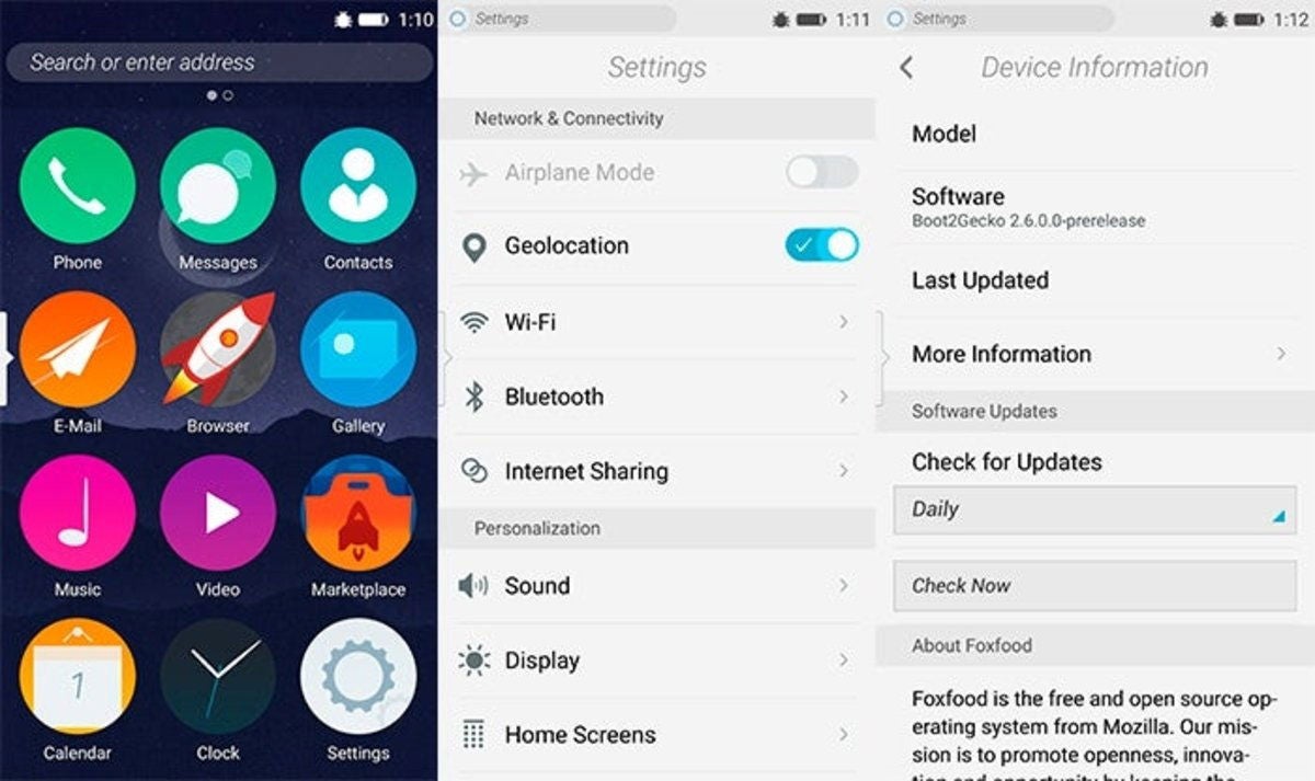 Capturas Firefox OS en Android