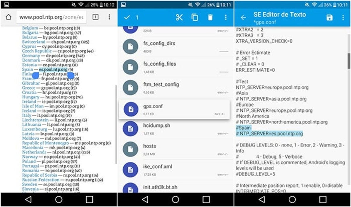 Solo tenemos que añadir los datos del servidor de nuestro país