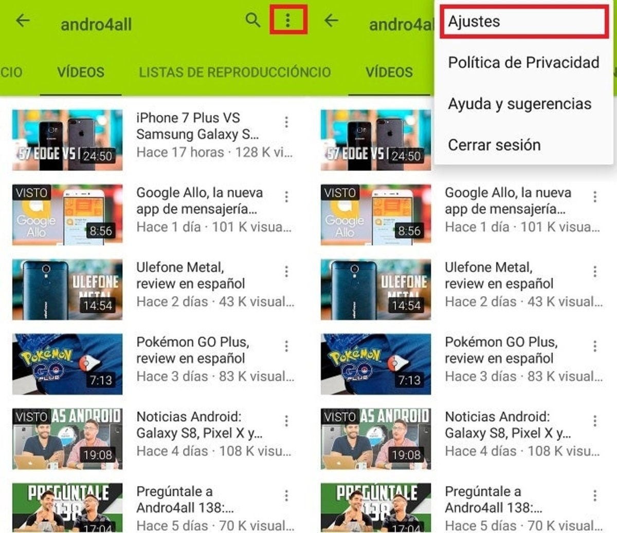 youtube ajustes trucos