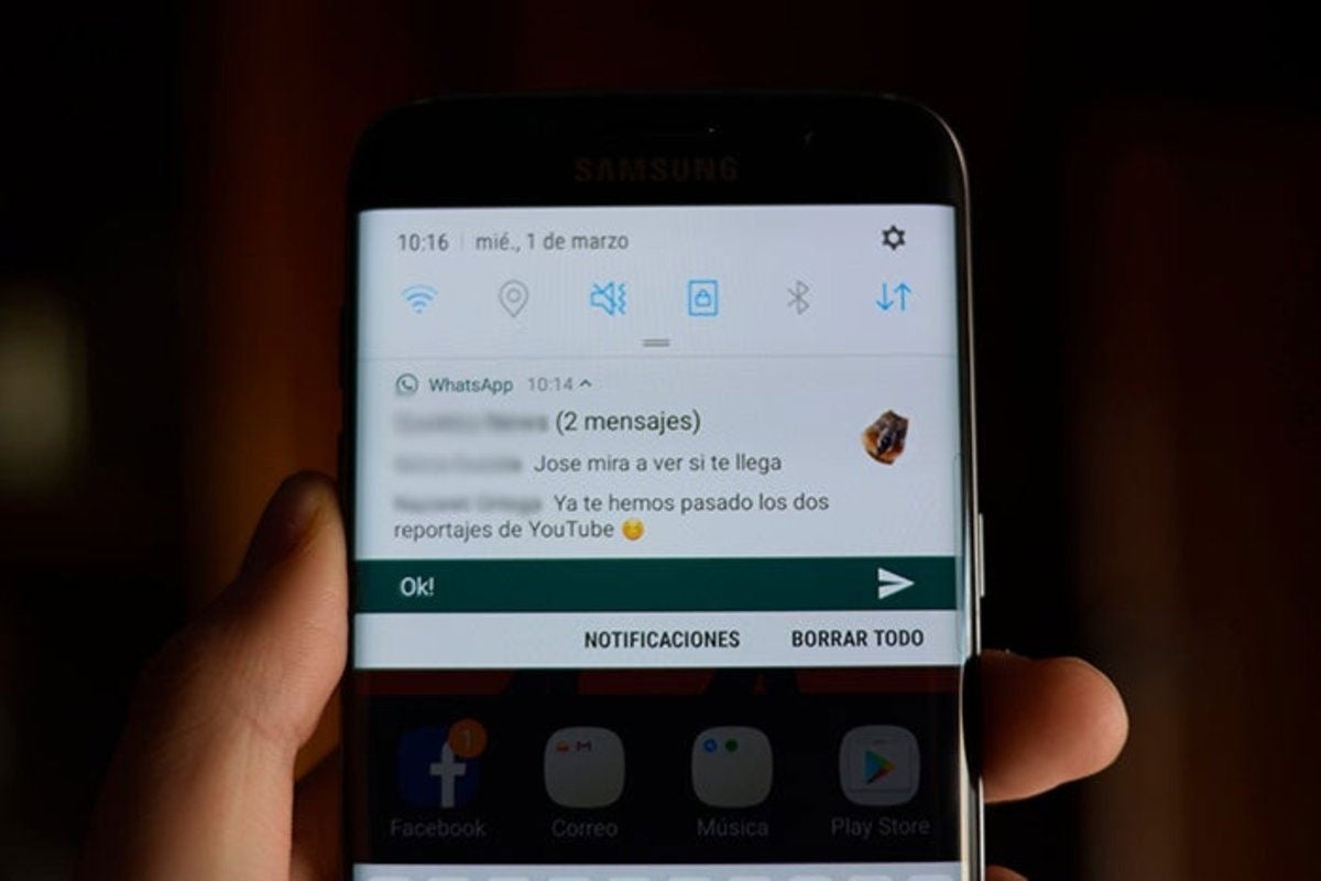 Notificaciones Nougat s7 edge