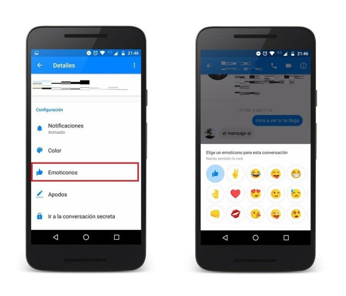 cambiar emoji chat facebook messenger
