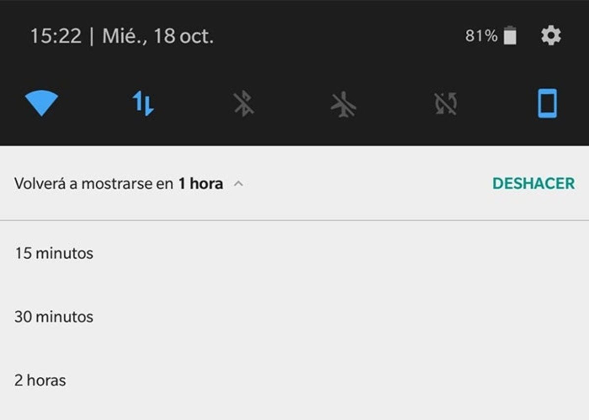 Posponer notificaciones en Android Oreo