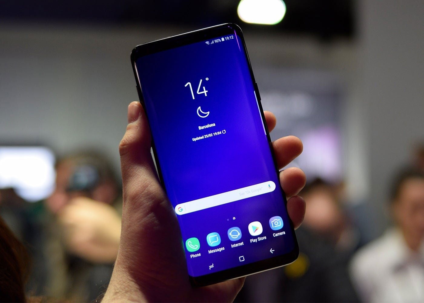 Samsung Galaxy S9 frontal, pantalla de inicio