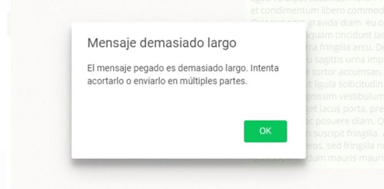Mensaje más largo WhatsApp