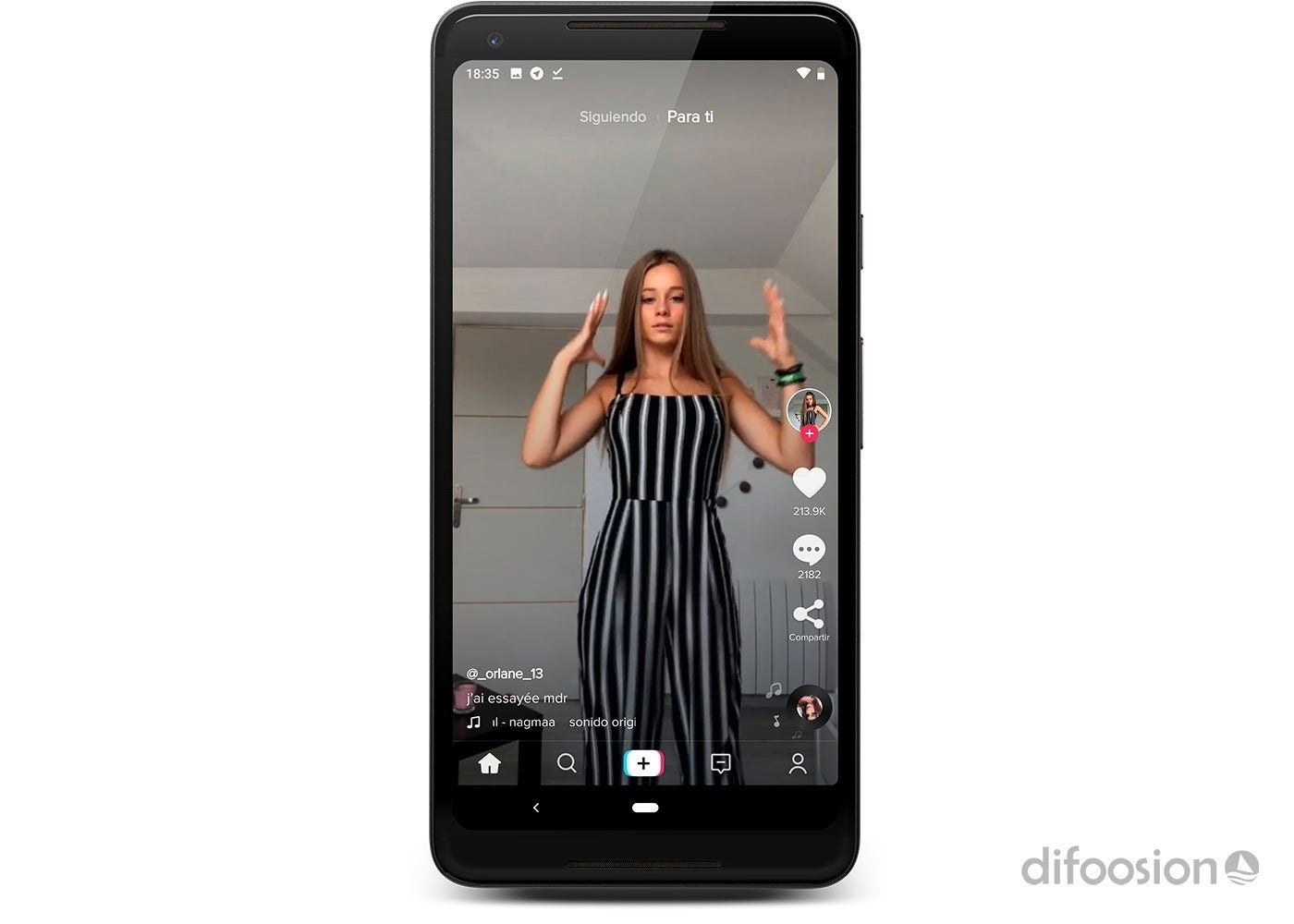 Feed de vídeos de TikTok