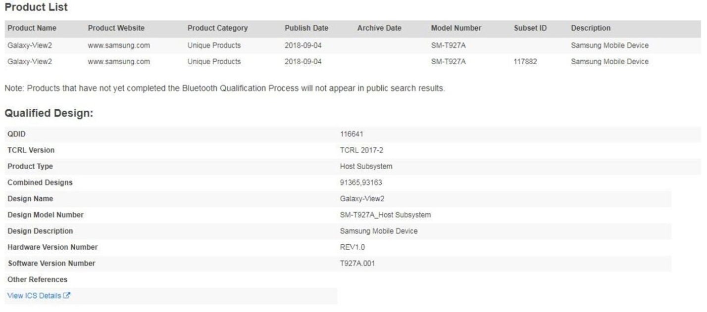 La tableta gigante de Samsung, la Galaxy View 2, es real y ha sido ya certificada