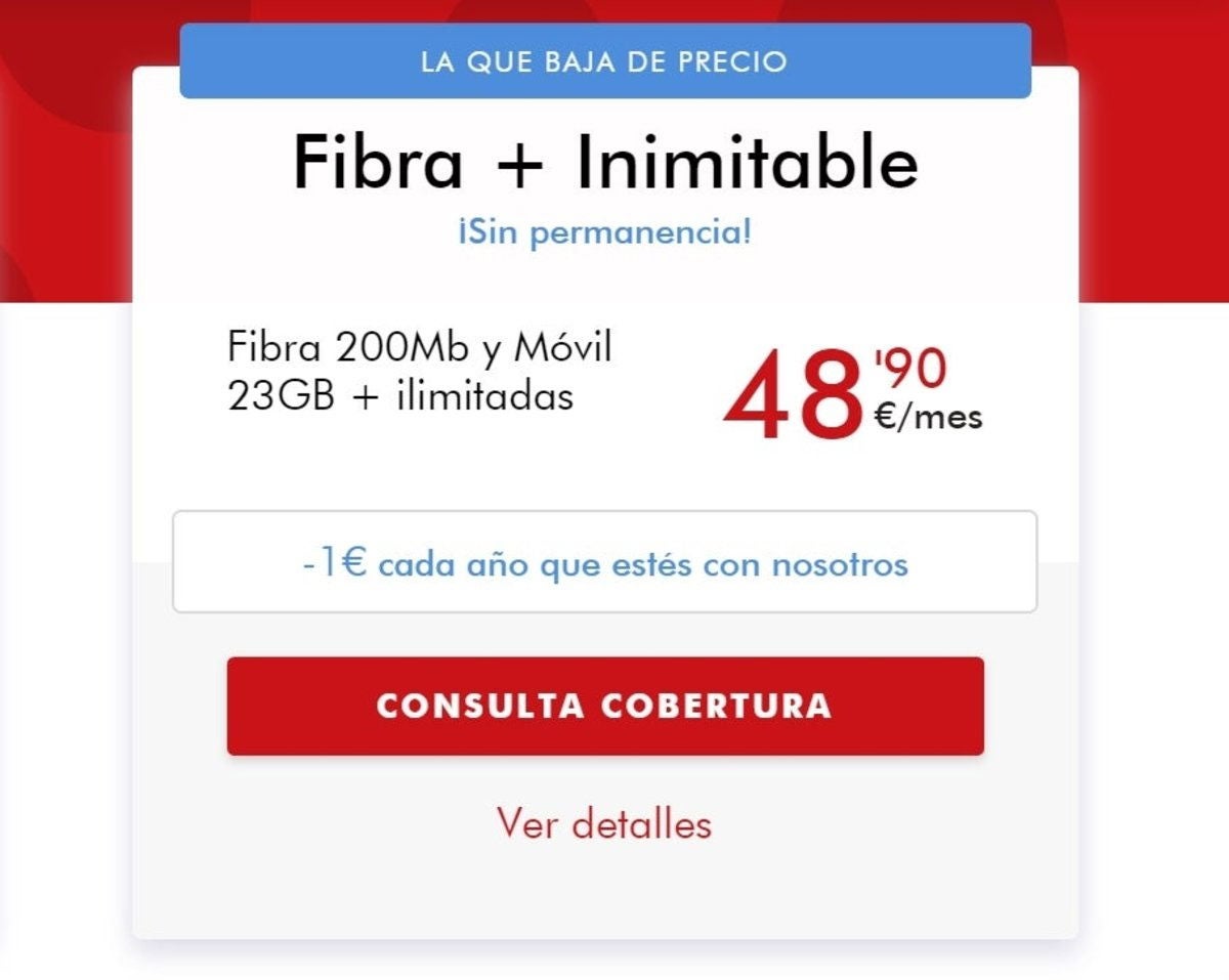 Tarifa fibra + inimitable de Pepephone